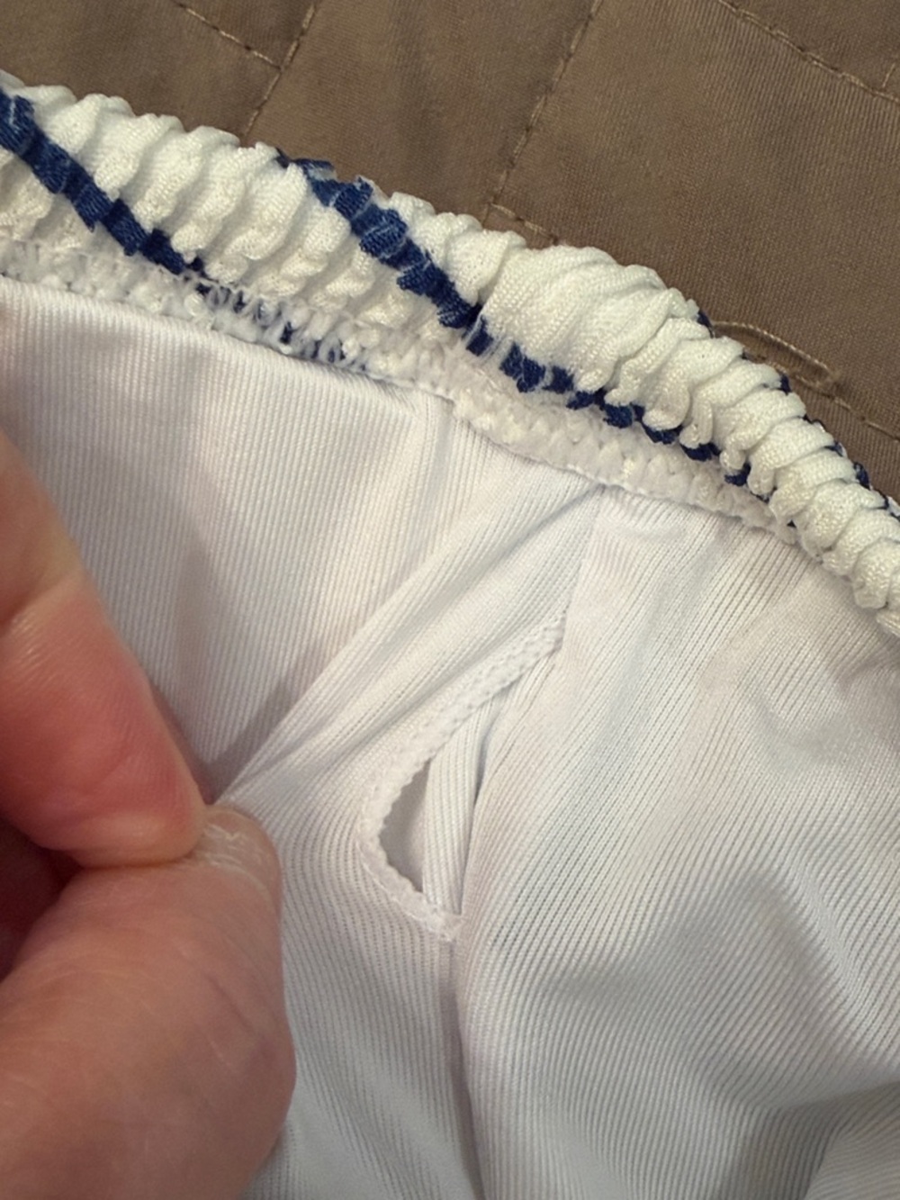 J. Crew White/Blue Stripe Gemma Bandeau Scrunchie One-Piece/NWT/12 - Picture 12 of 16